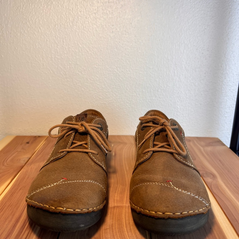 Josef Seibel Brown Suede Lace-Up Sneakers